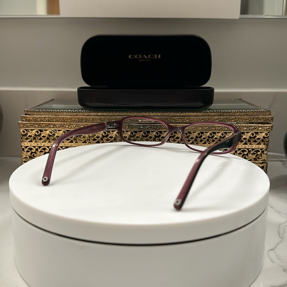 Coach - Rx - Pinkish-Purple Eyeglass Frames EUC, w Coach Black Leather Hard-Case - Picture 5 of 17